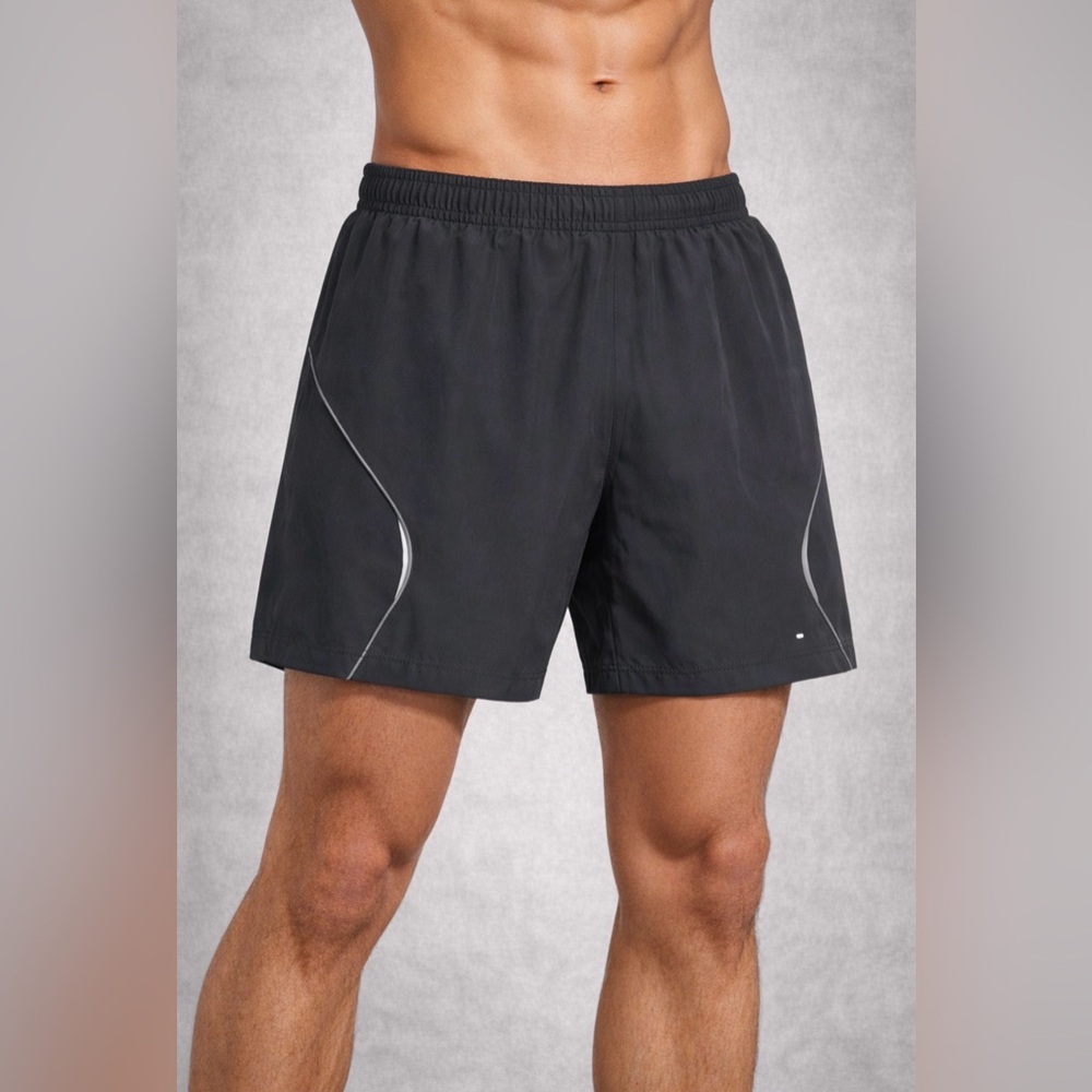 BCG Men’s size M Running Shorts Black Athletic Brief Liner Zip Pocket(A247)✨